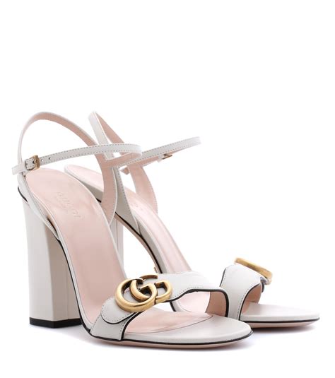 gucci white sandals heels